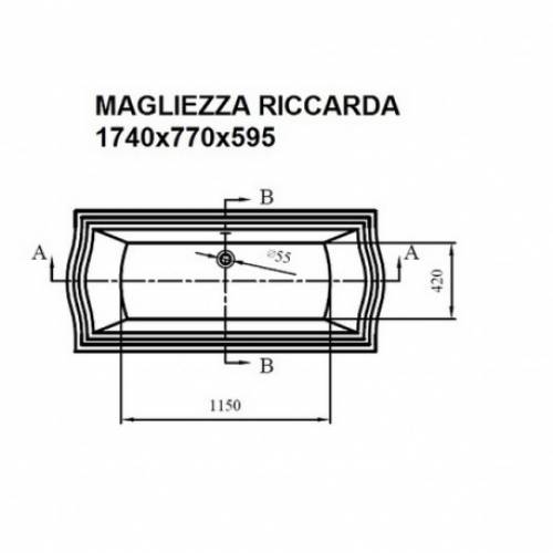 Отдельностоящая ванна Magliezza Riccarda 174х77, ножки хром