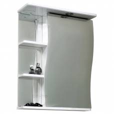 Зеркальный шкаф СанТа Стандарт Волна R (55 см) (со светильником) (белый) 101012