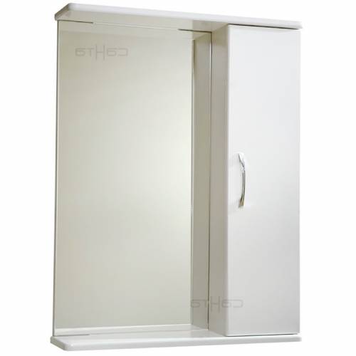 Зеркальный шкаф СанТа Стандарт Прима универсальное (50 см) (белый)