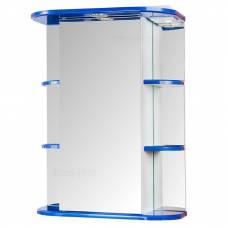 Зеркальный шкаф СанТа Стандарт Герда R (55 см) (со светильником) (синий)