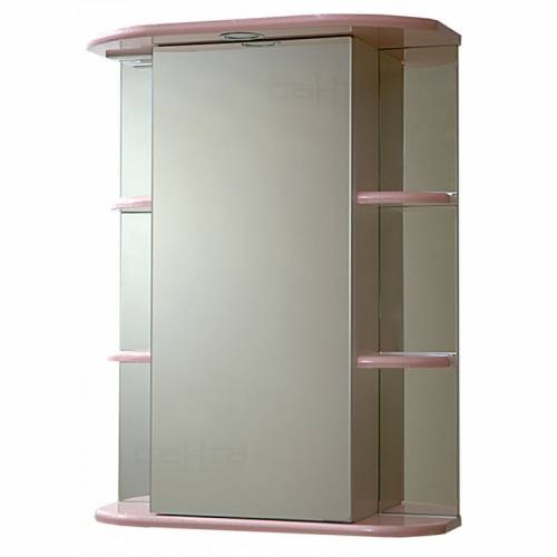 Зеркальный шкаф СанТа Стандарт Герда R (55 см) (со светильником) (розовый)