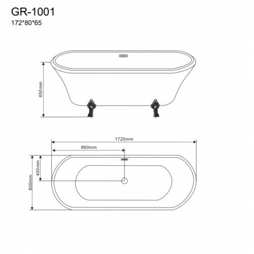 Акриловая ванна Grossman GR-1001 172x80