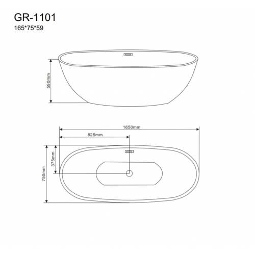 Акриловая ванна Grossman GR-1101 165x75