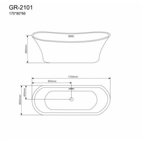 Акриловая ванна Grossman GR-2101 170x80