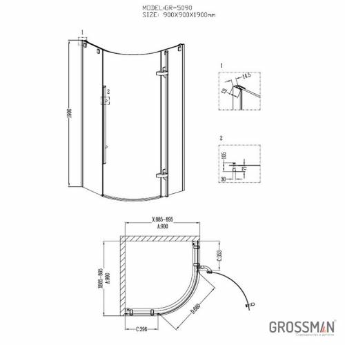 Душевой уголок Grossman Style GR-5090 90х90