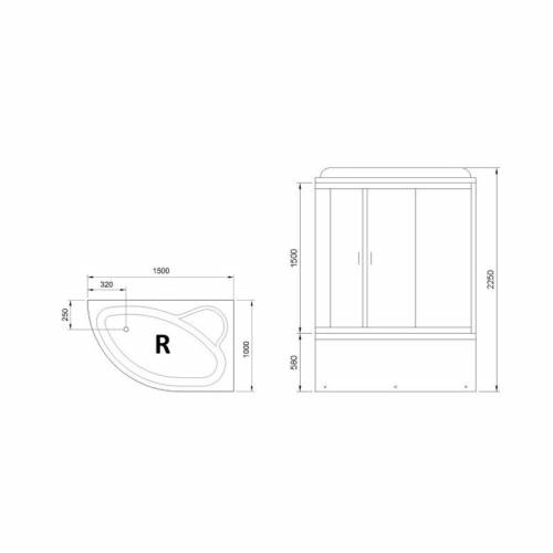 Душевой бокс Royal Bath RB 150ALP-T-CH R 150х100 (прозрачное)