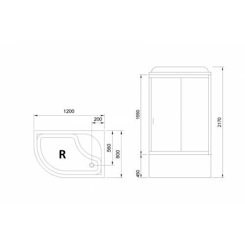 Душевая кабина Royal Bath RB 8120BK3-WC-CH R 120х80 (белое/матовое)