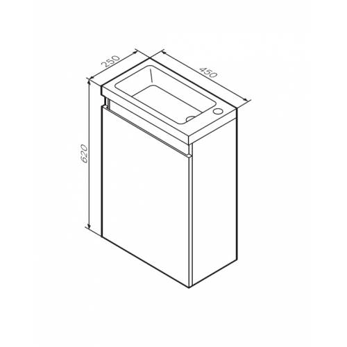 Тумба для ванной AM.PM X-Joy (M85AFHX0451WG) 45 см подвесная (одна дверца) белый глянец