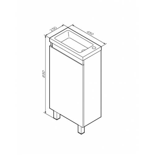 Тумба для ванной AM.PM X-Joy (M85AFSX0451WG) 45 см напольная (одна дверца) белый глянец