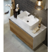 Тумба для ванной Aqwella Mobi 100 (MOB0110BS+MOB0710W) бетон светлый/белый