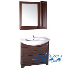 Комплект мебели для ванной ASB-Woodline Берта 85 (со шкафчиком), орех антикварный