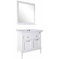 Комплект мебели для ванной ASB-Woodline Гранда 85 (без шкафчика), патина серебро