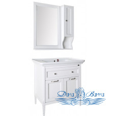 Комплект мебели для ванной ASB-Woodline Гранда 85, патина серебро