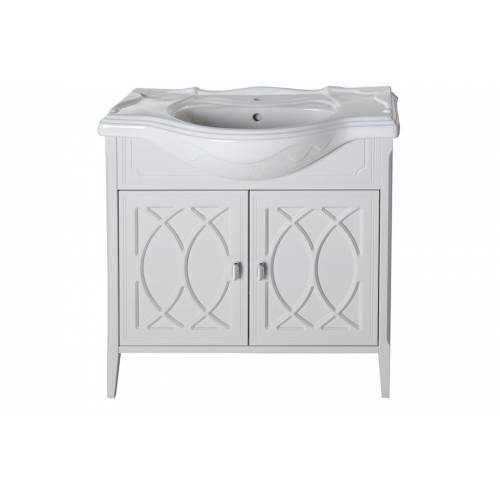 Комплект мебели для ванной ASB-Woodline Миа 85, мягкий серый цвет