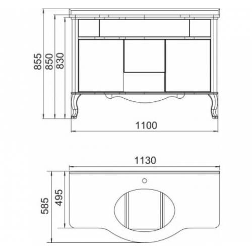 Комплект мебели для ванной Аллигатор Estete Vilma 110 M-VR