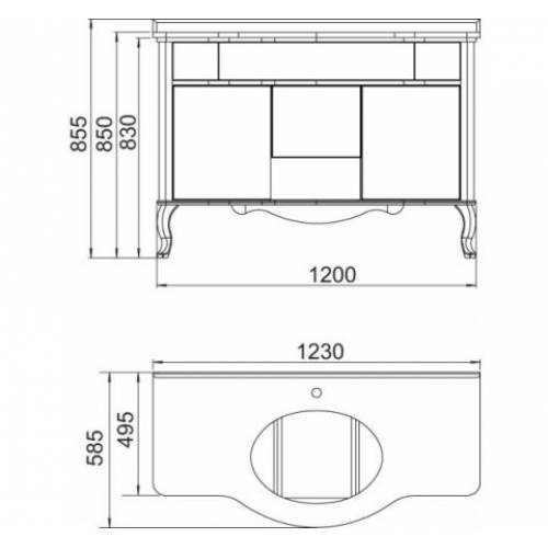 Комплект мебели для ванной Аллигатор Estete Vilma 120 M-VR