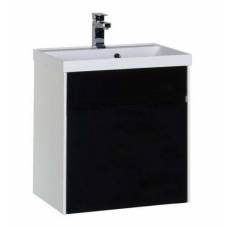 Тумба для ванной Aquanet Латина 60 белый (фасад черный) 1 ящик