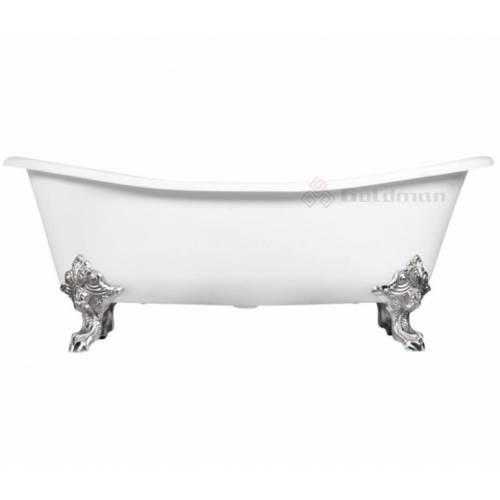 Чугунная ванна GOLDMAN Glossy 183х70 хром, белый