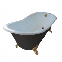 Чугунная ванна Magliezza Gracia Nero 170x76 ножки золото