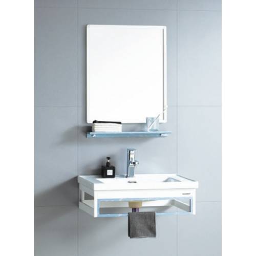 Мебель для ванной River Laura 705 BU (тумба, раковина, зеркало) голубой