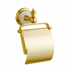 Держатель туалетной бумаги Boheme Palazzo Bianco 10101 с крышкой золото