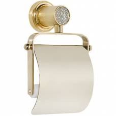 Держатель туалетной бумаги Boheme Royal Cristal 10921-G с крышкой золото