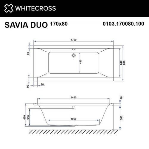 Гидромассажная ванна Whitecross Savia Duo 170x80 "ULTRA" (бронза)