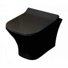 Унитаз подвесной Cerutti 2615E Matt black с сиденьем микролифт, черный
