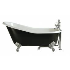 Чугунная ванна Magliezza Gracia Nero 170x76 ножки хром