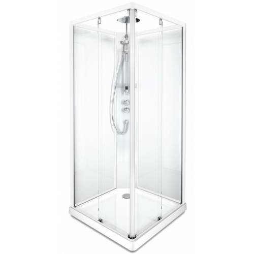 Душевая кабина IDO Showerama 10-5 Square 90х90 профиль белый, стекло прозрачное