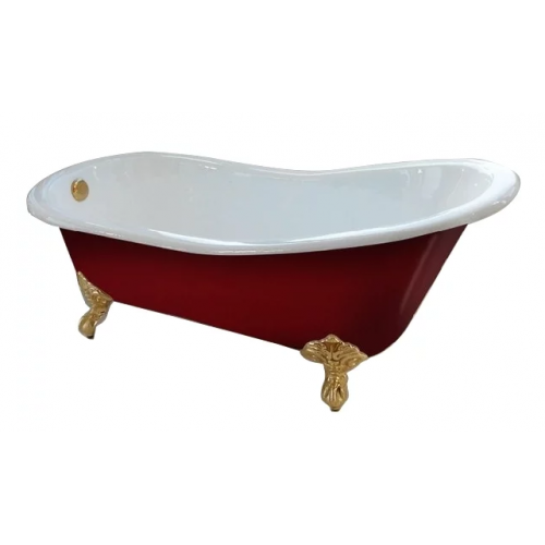 Чугунная ванна Magliezza Gracia Red 170x76 ножки золото