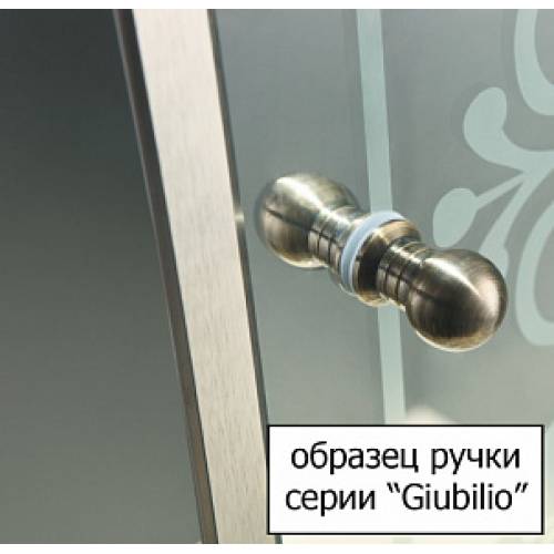 Душевой уголок Cezares Giubileo-A2-90 матовое стекло с узором, бронза 90х90