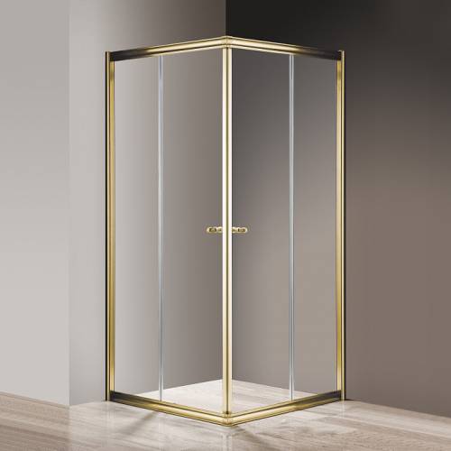 Душевой уголок Cezares Giubileo-A-2-100 прозрачное стекло, золото 100х100