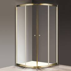 Душевой уголок Cezares Giubileo-R2-100 прозрачное стекло, золото 100х100