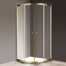 Душевой уголок Cezares Giubileo-R2-80 прозрачное стекло, золото 80х80
