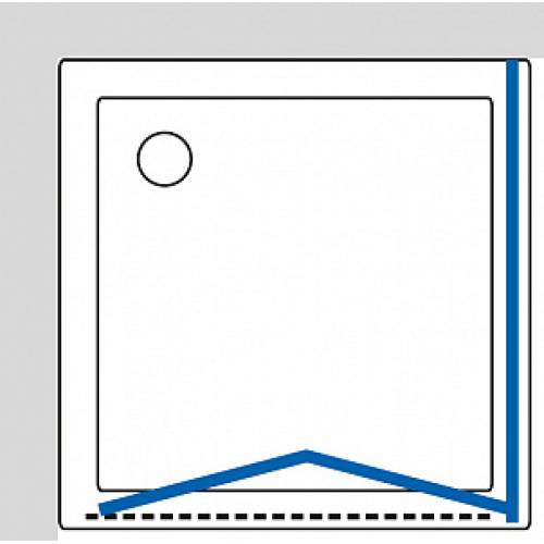 Душевой уголок GuteWetter Practic Square GK-404 левая 70x70 профиль хром