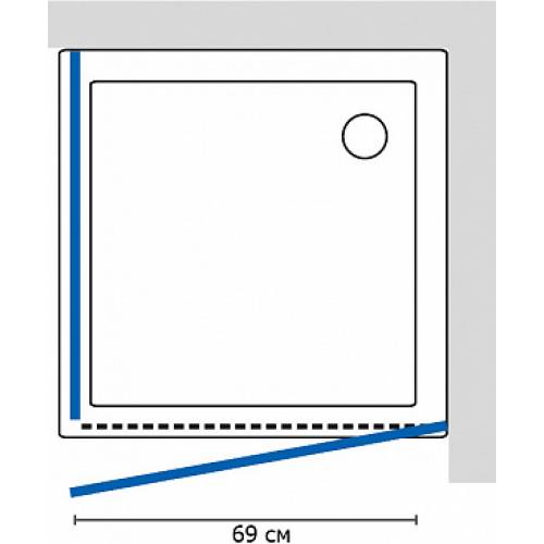 Душевой уголок GuteWetter Practic Square GK-401 правая 80x80 профиль хром