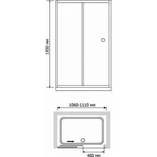 Душевая дверь в нишу RGW Classic CL-12 (1060-1110) стекло чистое