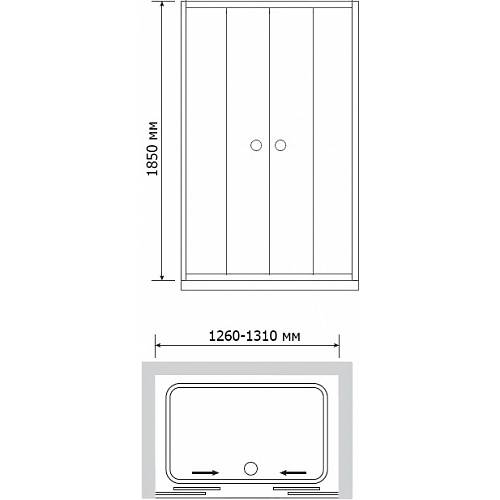 Душевая дверь в нишу RGW Classic CL-10 (1260-1310) стекло чистое