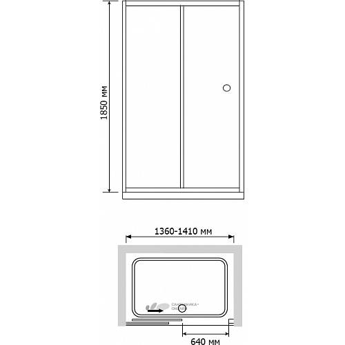 Душевая дверь в нишу RGW Classic CL-12 (1360-1410) стекло чистое