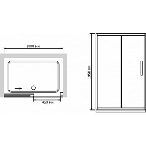 Душевая дверь в нишу RGW Passage PA-12 (100x1040) профиль хром, стекло матовое