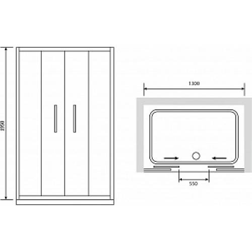Душевая дверь в нишу RGW Passage PA-11 (130-134) профиль хром, стекло матовое