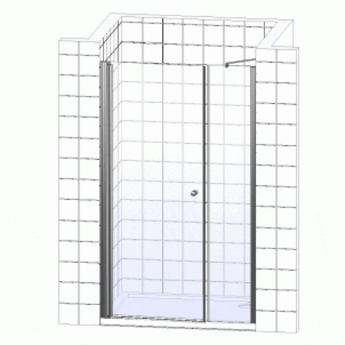 Душевая дверь в нишу Vegas Glass EP-F-2 100 01 10 R профиль белый, стекло сатин