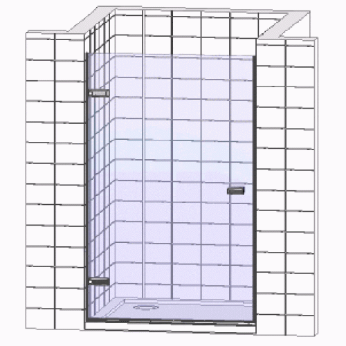 Душевая дверь в нишу Vegas Glass EP Lux 80 01 01 R профиль белый, стекло прозрачное
