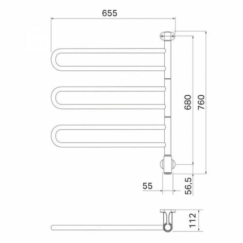 Полотенцесушитель электрический Pax Flex U 3/650 (24-1021)