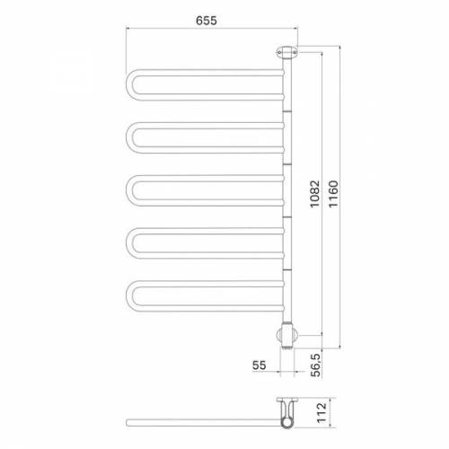 Полотенцесушитель электрический Pax Flex U 5/650 (24-1023)