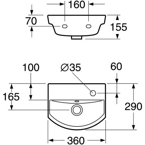 Раковина Gustavsberg Logic (53939R01) (смеситель справа) (36 см)