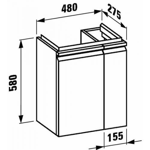 Тумба для ванной Laufen Pro (4.8300.1.095.463.1) (48 см) (белый матовый)