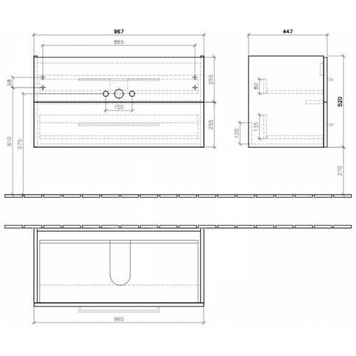 Тумба для ванной Villeroy & Boch Avento (A89200B1) (100 см) Crystal Grey