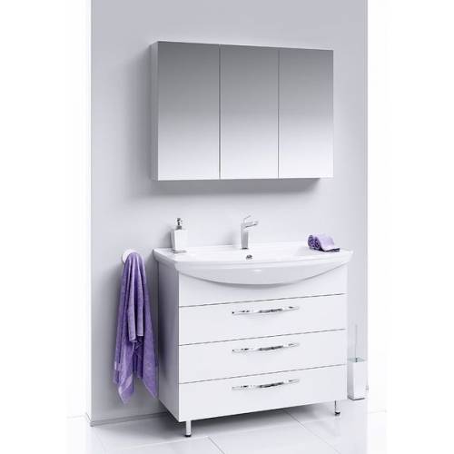 Зеркальный шкаф Aqwella МС (100 см) (белый)